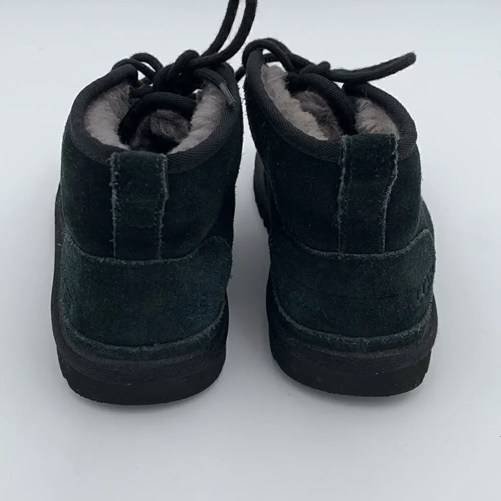 UGG Neumel black suede leather shearling wool lined ankle boots men’s size 7